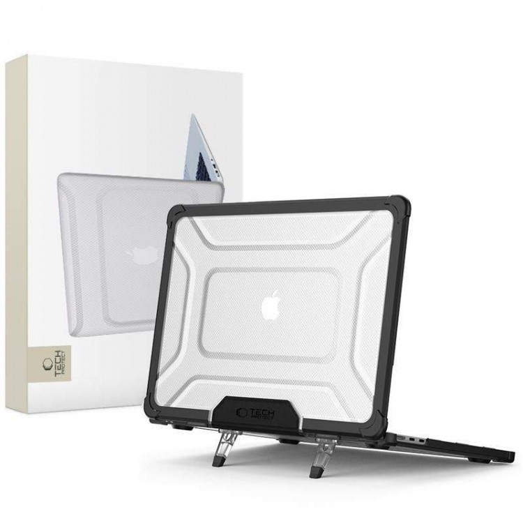 Θήκη TECH PROTECT SMARTSHELL PRO για Apple MACBOOK AIR 13 M2 / M3 / M4, 2023-2025 - ΜΑΥΡΟ/ΔΙΑΦΑΝΟ