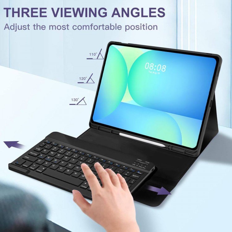 ΘΘήκη TECH PROTECT SMARTCASE FOLIO SC PEN slot με ασύρματο BT πληκτρολόγιο και υποδοχή PENCIL για Samsung GALAXY TAB S10 FE+ PLUS 13.1 X620 / X626B - ΜΑΥΡΟ