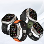 TECH PROTECT Λουράκι ICONBAND LINE για APPLE WATCH 8 / 9 / 10 / 11 / SE / ULTRA (44 / 45 / 46 / 49 MM) - ΜΑΥΡΟ/ΠΟΡΤΟΚΑΛΙ