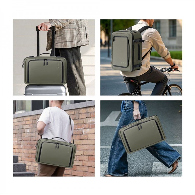 TECH PROTECT Σακιδιο Πλάτης 20L , DEFENDER S50 για RYANAIR & WIZZAIR TRAVEL, LAPTOP σε καμπίνα 40x20x25 - ΧΑΚΙ ΠΡΑΣΙΝΟ