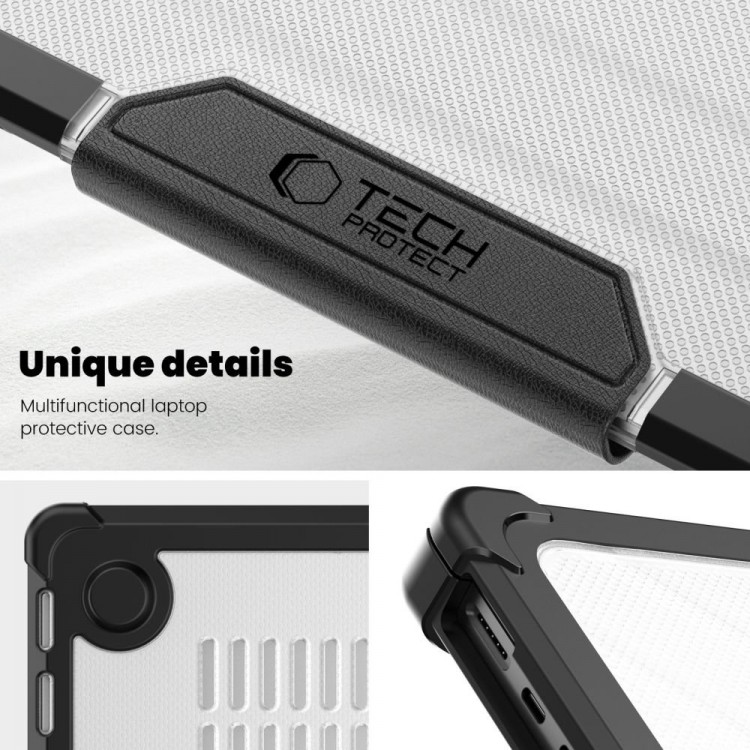 Θήκη TECH PROTECT SMARTSHELL PRO για Apple MACBOOK PRO 14 M1 / M2 / M3 / M4 / M5 2021-2025 - ΜΑΥΡΟ/ΔΙΑΦΑΝΟ