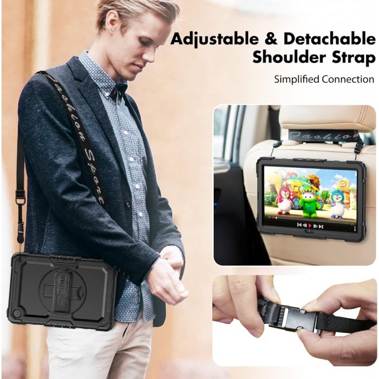 Θήκη TECH PROTECT SOLID360 HANDSTRAP, STAND για LENOVO TAB M10 PLUS 10.6 3RD GEN (TB-125F/128F) - ΜΑΥΡΟ