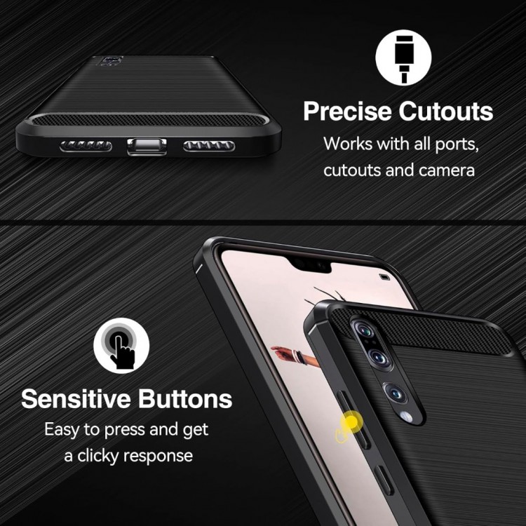 Θήκη TECH PROTECT CARBON για HUAWEI P20 PRO - ΜΑΥΡΟ - KF232497