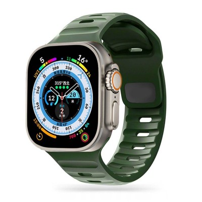 TECH PROTECT Λουράκι Σιλικόνης ICONBAND LINE για APPLE WATCH 4 / 5 / 6 / 7 / 8 / SE / ULTRA (42 / 44 / 45 / 49 MM) - ARMY ΠΡΑΣΙΝΟ ΧΑΚΙ