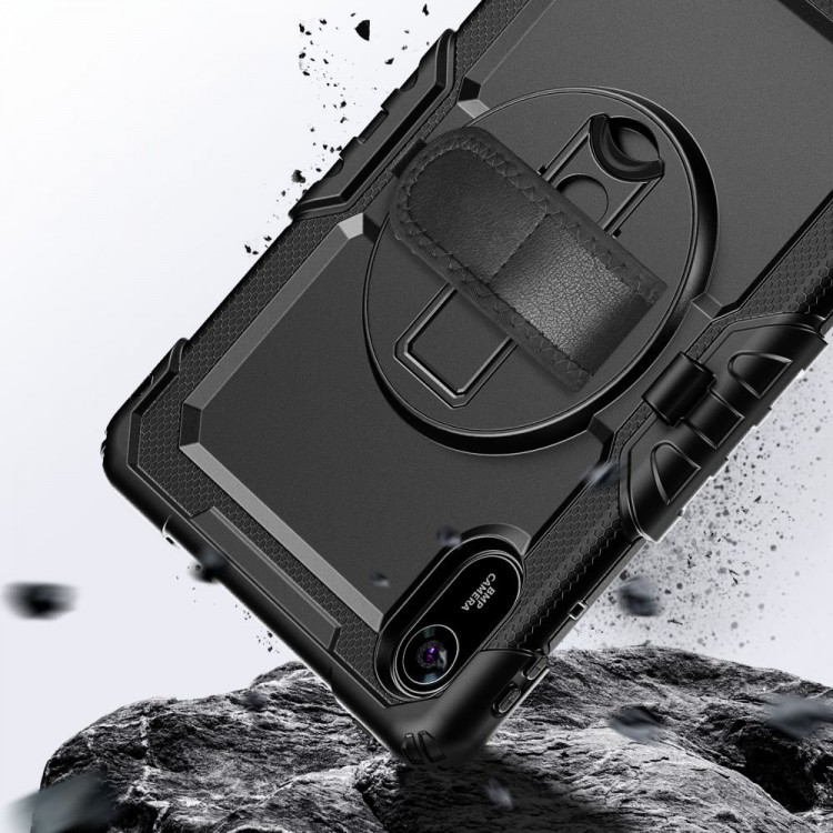 Θήκη TECH PROTECT SOLID360 με Προστασία Οθόνης, Χειρολαβή, Βάση στήριξης & ιμάντα ώμου μεταφοράς για XIAOMI REDMI PAD 2 11.0 2025 - ΜΑΥΡΟ