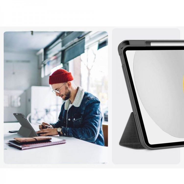 Θήκη TECH PROTECT CANVAS SC PEN SMARTCASE FOLIO για Apple IPAD 10.9” 10 / 2022 / 11” 11 / 2025 - ΓΚΡΙ ΜΑΥΡΟ