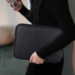 Θήκη Μεταφοράς TECH-PROTECT CanvasArtisan Laptop Sleeve Zipper, Eco Leather για NOTEBOOK 15-16 - ΜΑΥΡΟ - L36-M01