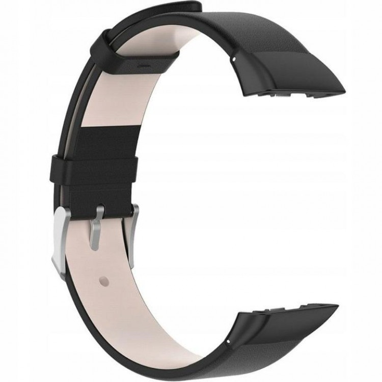 Tech Protect SMOOTH LEATHER δερμάτινο λουράκι για Huawei Band 6/Honor Band 6 smartwatch - ΜΑΥΡΟ