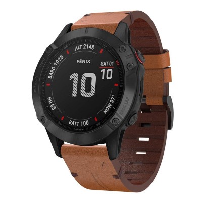 Tech Protect Leather Strap BAND for GARMIN FENIX 5/6/6 Pro / 7 / Forerunner 935/945 (22mm) smartwatch - Brown