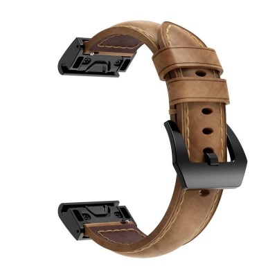 Tech Protect Leather Strap BAND for GARMIN FENIX 5/6/6 Pro / 7 / Forerunner 935/945 (22mm) smartwatch - Light Brown