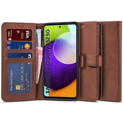 Θήκη TECH PROTECT δερμάτινο WALLET FOLIO για SAMSUNG GALAXY A52 5G 2021 - ΚΑΦΕ