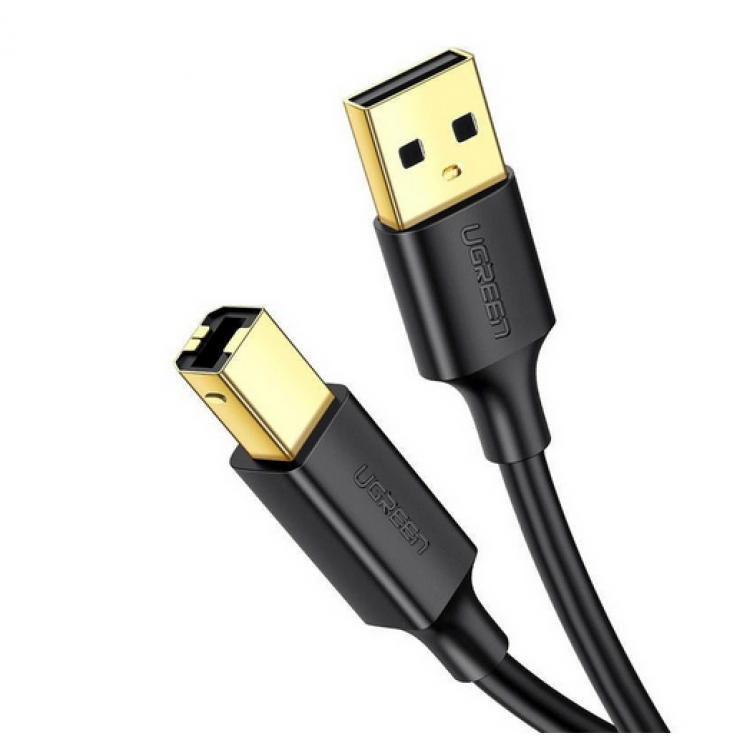Καλώδιο Σύνδεσης UGREEN US104 USB 2.0 A Male To B Male για εκτυπωτή 2μ. - Μαύρο - UGR400BLK