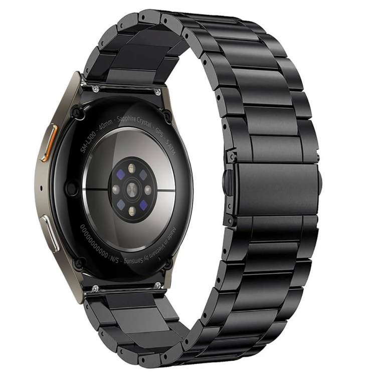 TECH PROTECT STAINLESS STEEL λουράκι μπρασελέ για SAMSUNG GALAXY WATCH 4 / 5 / 5 Pro / 6 / 7 / FE - ΜΑΥΡΟ