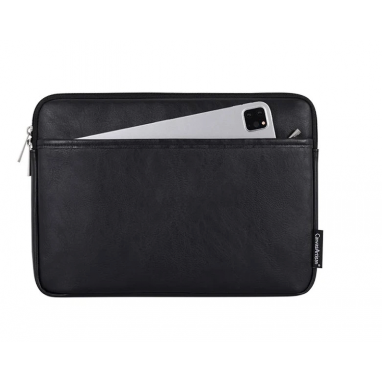 Θήκη Μεταφοράς TECH-PROTECT CanvasArtisan Laptop Sleeve Zipper, Eco Leather για NOTEBOOK 15-16 - ΜΑΥΡΟ - L36-M06