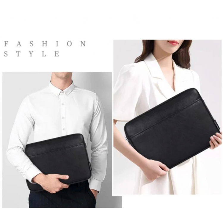 Θήκη Μεταφοράς TECH-PROTECT CanvasArtisan Laptop Sleeve Zipper, Eco Leather για NOTEBOOK 15-16 - ΜΑΥΡΟ - L36-M06