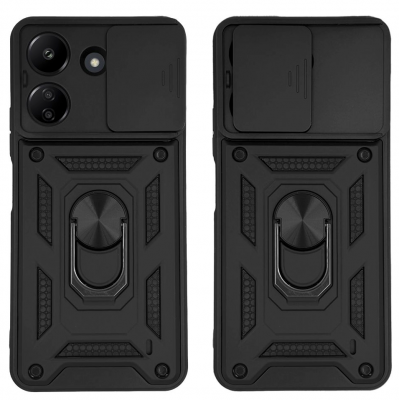 Θήκη TECH PROTECT Sonique CAMSHIELD Ring Armor CamPro για Xiaomi Redmi 13C 4G / Poco C65 4G - ΜΑΥΡΟ