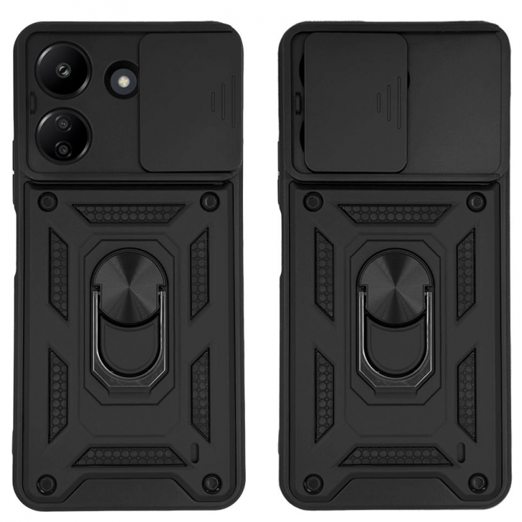 Θήκη TECH PROTECT Sonique CAMSHIELD Ring Armor CamPro για Xiaomi Redmi 13C 4G / Poco C65 4G - ΜΑΥΡΟ