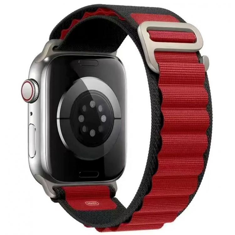 TECH PROTECT NYLON PRO Alpine Loop Λουράκι για APPLE WATCH Series / ULTRA series (42 / 44 / 45 / 46 / 49 MM) - ΜΑΥΡΟ / ΚΟΚΚΙΝΟ