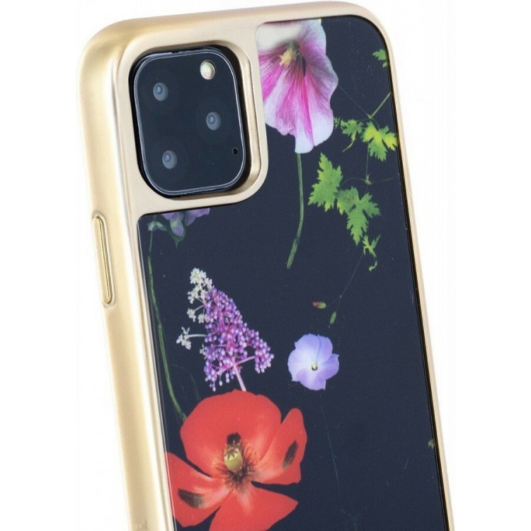 Θήκη TED BAKER Glass Inlay για Apple iPhone 11 PRO 5.8 - Hedgerow - ΜΑΥΡΟ FLORAL