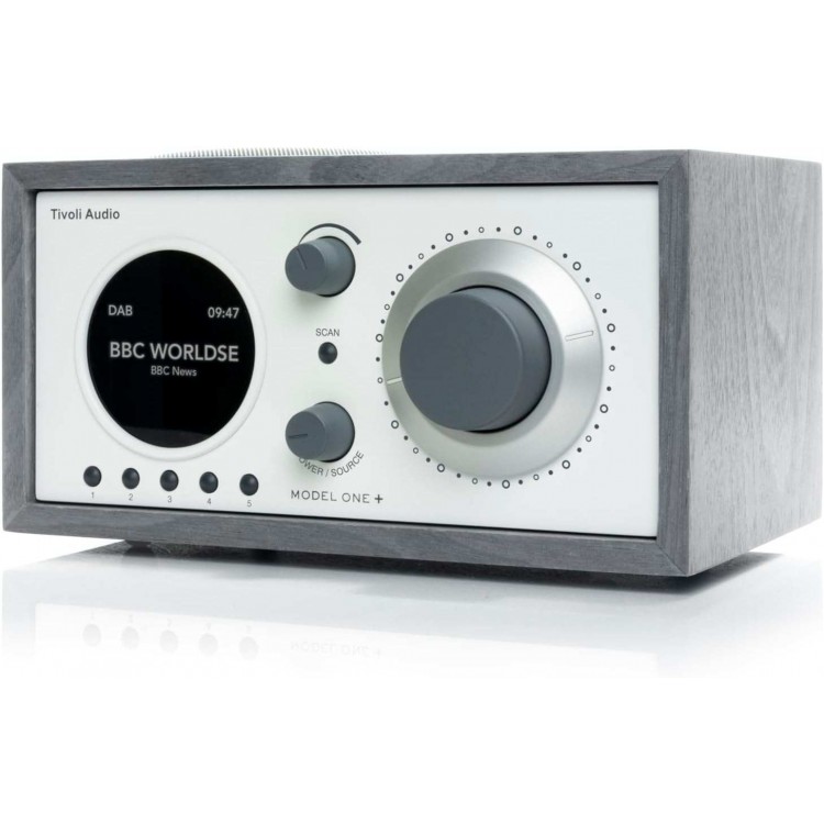 Tivoli Audio Model One+ FM/DAB+ Radio με Bluetooth,ρολόι & ξυπνητήρι ,LED, χειριστήριο - ΓΚΡΙ/ΛΕΥΚΟ - M1P-0196-UNL