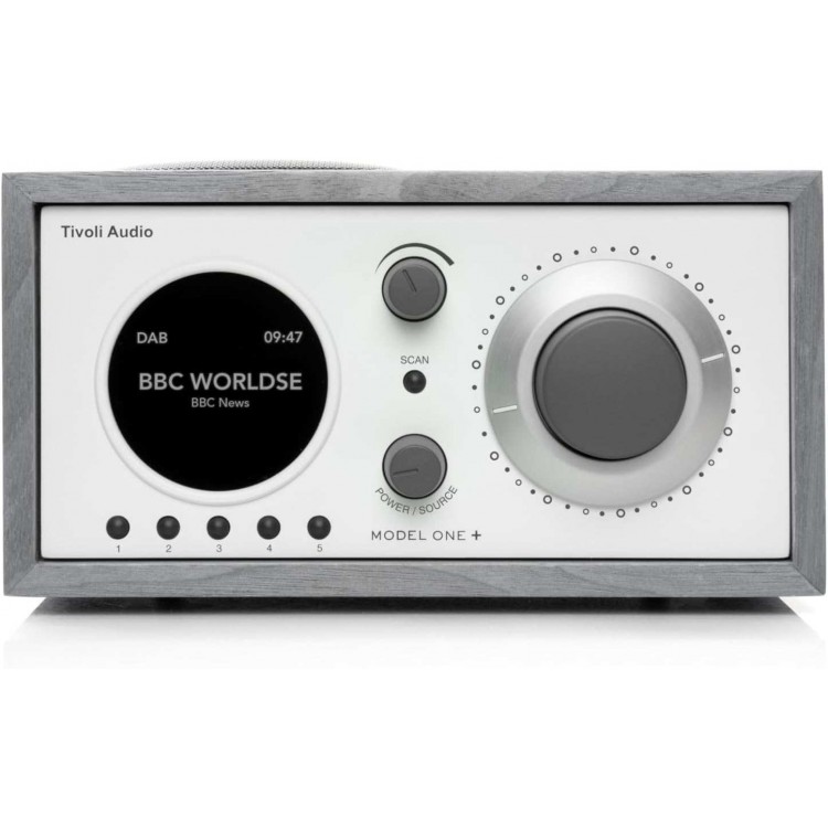 Tivoli Audio Model One+ FM/DAB+ Radio με Bluetooth,ρολόι & ξυπνητήρι ,LED, χειριστήριο - ΓΚΡΙ/ΛΕΥΚΟ - M1P-0196-UNL