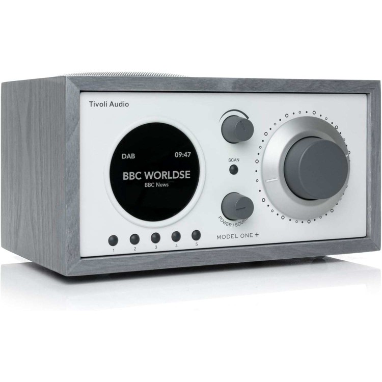 Tivoli Audio Model One+ FM/DAB+ Radio με Bluetooth,ρολόι & ξυπνητήρι ,LED, χειριστήριο - ΓΚΡΙ/ΛΕΥΚΟ - M1P-0196-UNL