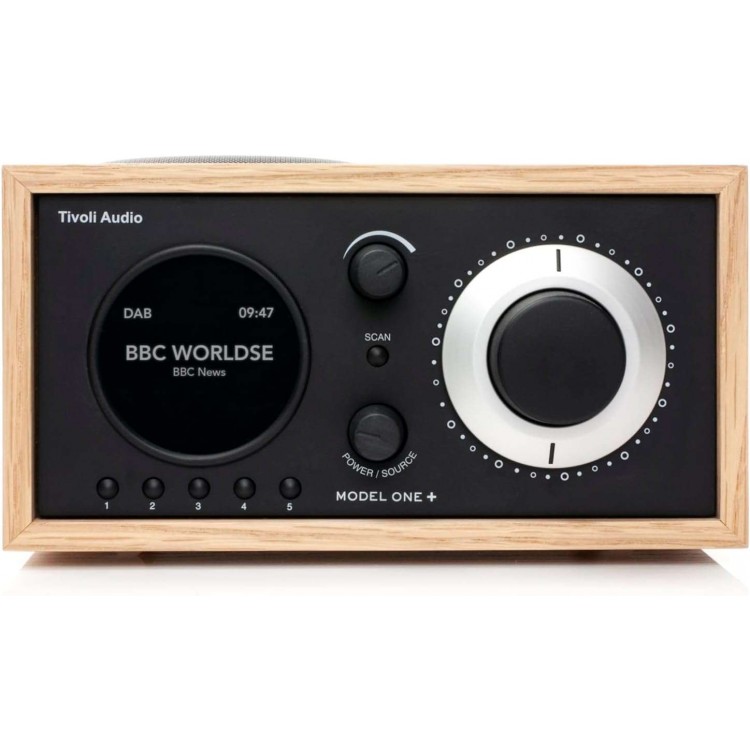 Tivoli Audio Model One+ FM/DAB+ Radio με Bluetooth,ρολόι & ξυπνητήρι ,LED, χειριστήριο - Oak/ΜΑΥΡΟ - TI-M1POBB