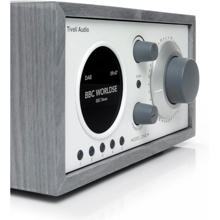 Tivoli Audio Model One+ FM/DAB+ Radio με Bluetooth,ρολόι & ξυπνητήρι ,LED, χειριστήριο - ΓΚΡΙ/ΛΕΥΚΟ - M1P-0196-UNL