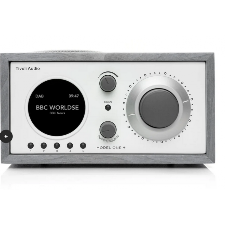 Tivoli Audio Model One+ FM/DAB+ Radio με Bluetooth,ρολόι & ξυπνητήρι ,LED, χειριστήριο - ΓΚΡΙ/ΛΕΥΚΟ - M1P-0196-UNL
