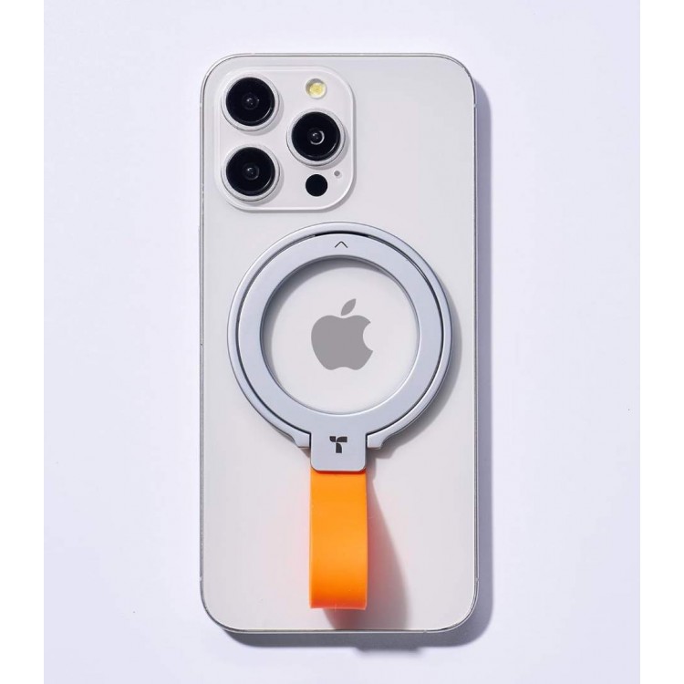 Torras Ostand UNIVERSAL Μαγνητική Βάση RING 360° Rotatable Stand, Phone Holder/Grip, Easy Attach - Titanium ΑΣΗΜΙ - TS-RH0419Silver