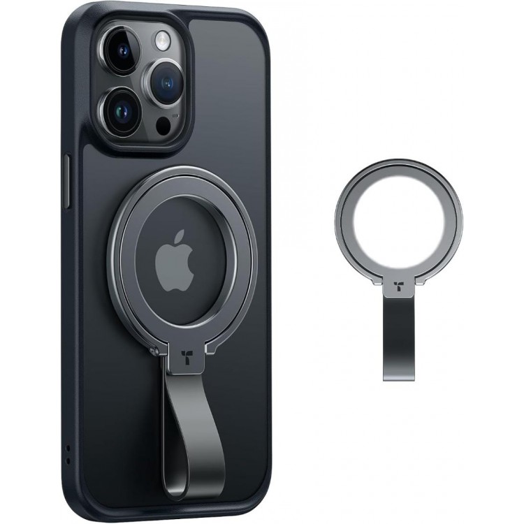 Torras Ostand UNIVERSAL Μαγνητική Βάση RING 360° Rotatable Stand, Phone Holder/Grip, Easy Attach - Titanium ΜΑΥΡΟ - TS-0419