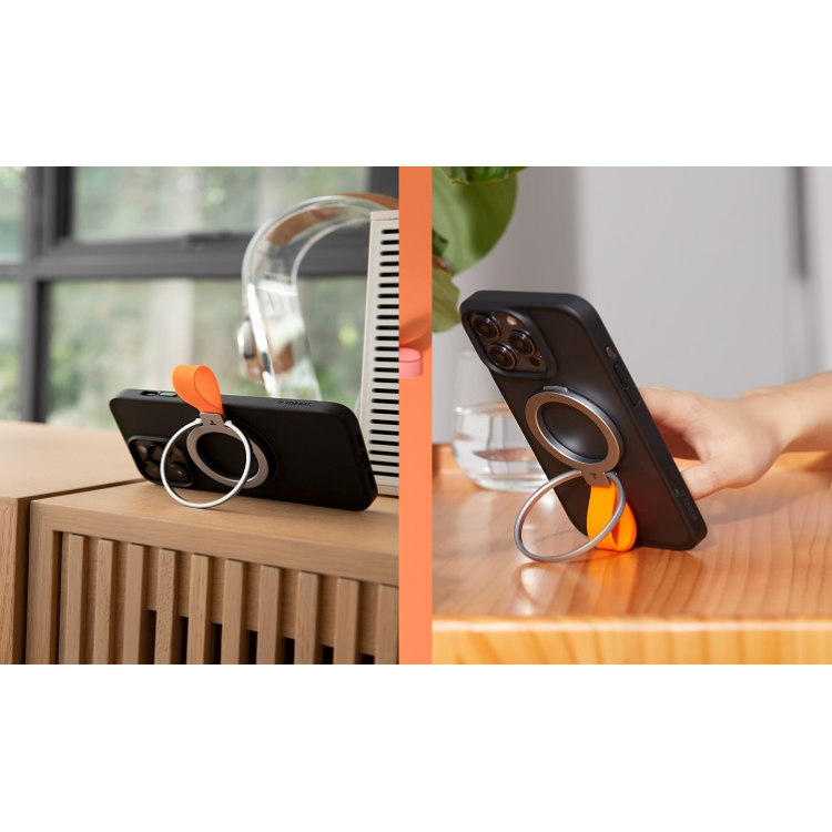 Torras Ostand UNIVERSAL Μαγνητική Βάση RING 360° Rotatable Stand, Phone Holder/Grip, Easy Attach - Titanium ΑΣΗΜΙ - TS-RH0419Silver