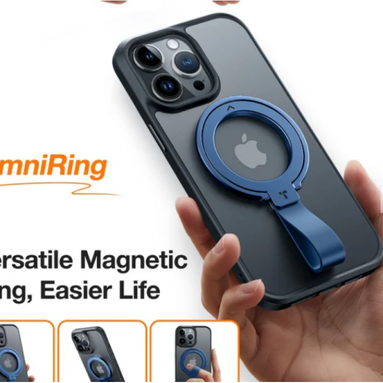 Torras Ostand UNIVERSAL Μαγνητική Βάση RING 360° Rotatable Stand, Phone Holder/Grip, Easy Attach - ΜΠΛΕ - TS-0419