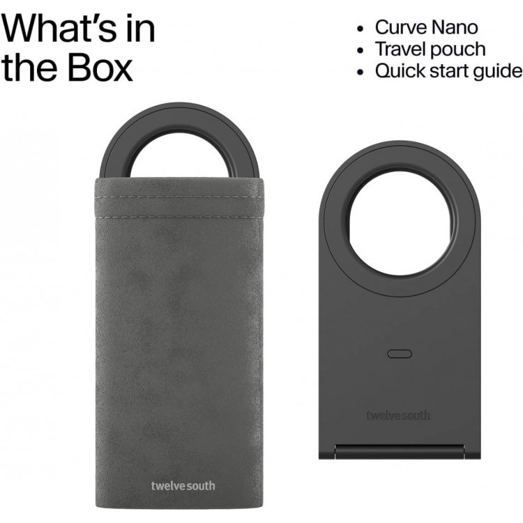 Twelve South Curve Nano Slate Ultra-Slim ρυθμιζόμενη Φορητή Βάση για Apple iPhone series,Android, Smartphones - ΓΚΡΙ - TW-TS-2560