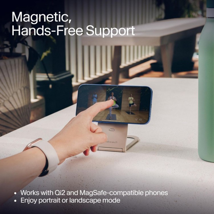 Twelve South Curve Nano Slate Ultra-Slim ρυθμιζόμενη Φορητή Βάση για Apple iPhone series,Android, Smartphones - ΓΚΡΙ - TW-TS-2560