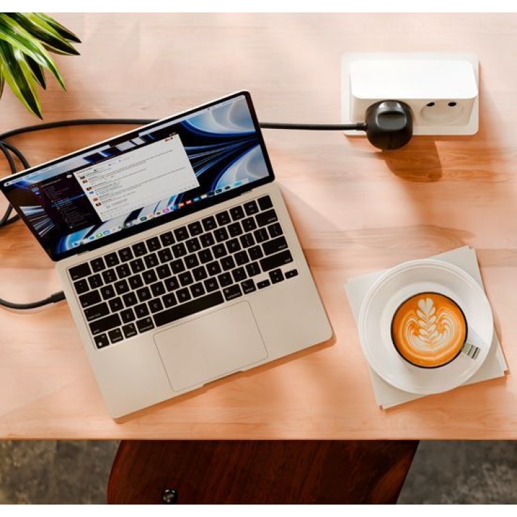 TwelveSouth PowerCord USB-C 30W PD 3.0 Ταχυφορτιστής & Extra-long καλώδιο 3μ. - ΜΑΥΡΟ Slate - TW-TS-25412