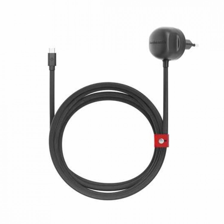 TwelveSouth PowerCord USB-C 30W PD 3.0 Ταχυφορτιστής & Extra-long καλώδιο 3μ. - ΜΑΥΡΟ Slate - TW-TS-25412