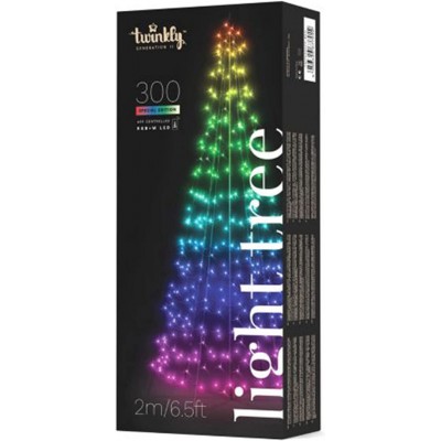 Twinkly Xmas LED Δέντρο Χριστουγέννων με 300 Led λαμπάκια RGΒW με μαύρο στυ΄λο , EU Μπρίζα - TWP300SPP-BEU