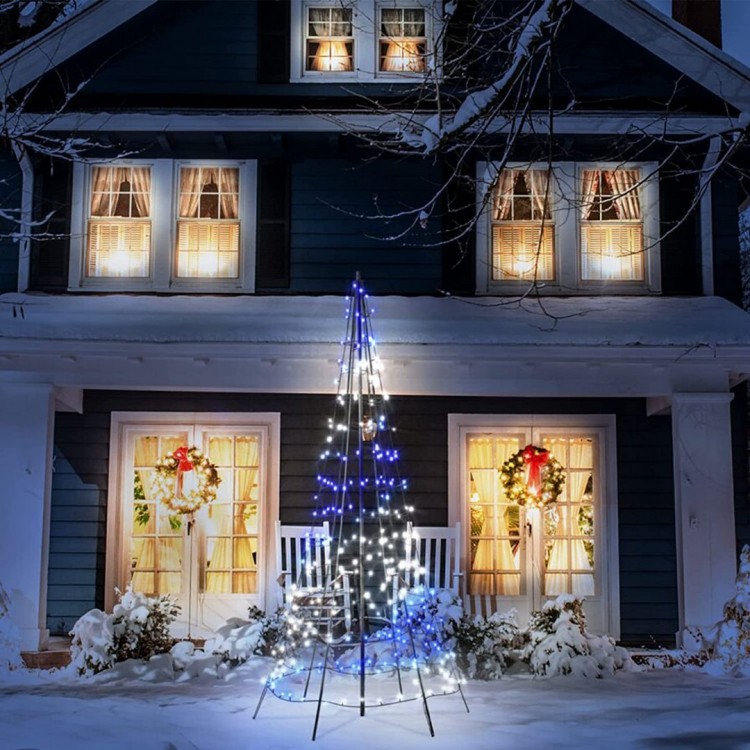Twinkly Xmas LED Δέντρο Χριστουγέννων με 450 Led λαμπάκια RGΒW με μαύρο στυ΄λο , EU Μπρίζα - TWP500SPP-BEU