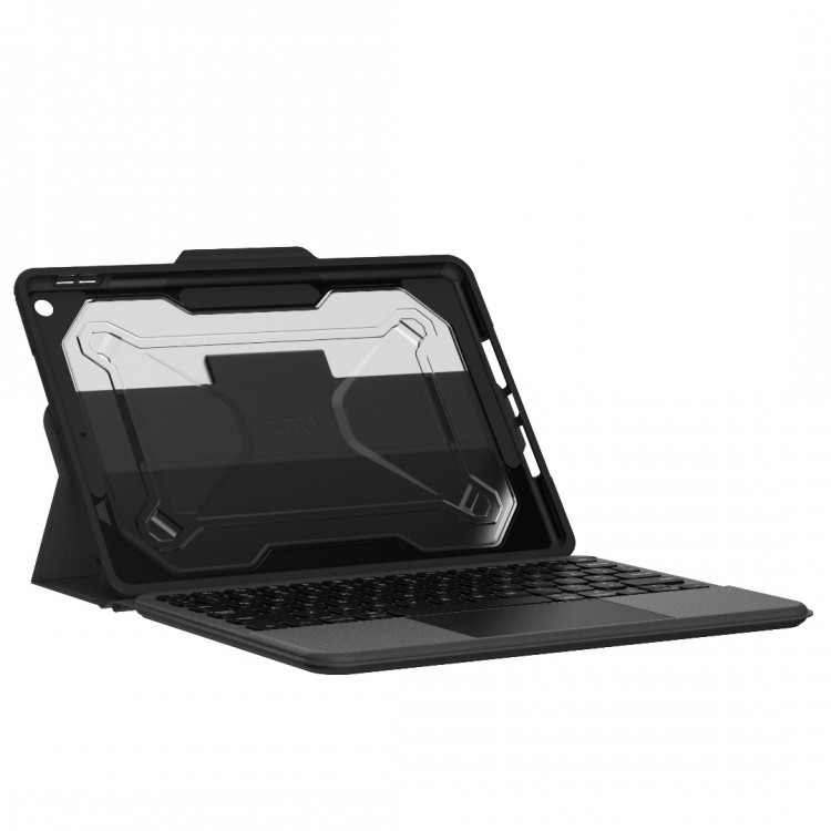 Case UAG Rugged FOLIO Πληκτρολόγιο Bluetooth με Trackpad για Apple iPad 10.2 2019/2020/2021 - ΜΑΥΡΟ - UK English - 124001114031