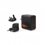 UAG SRGE 100W GaN PD/Quick Charge οικιακός φορτιστής EU, 3ΧΘύρες - 2XUSB-C, 1XUSB-A - Μαύρο - 9B443811V4040