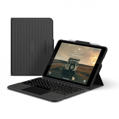 Case UAG Rugged FOLIO Πληκτρολόγιο Bluetooth με Trackpad για Apple iPad 10.2 2019/2020/2021 - ΜΑΥΡΟ - UK English - 124001114031