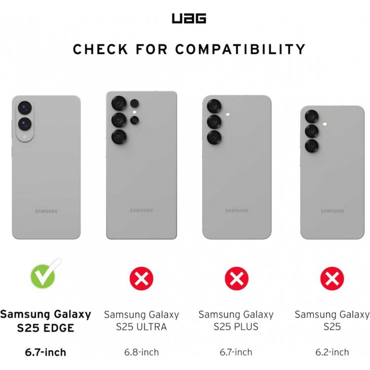 ΘΗΚΗ UAG Dot MAGSAFE Μαγνητική για SAMSUNG GALAXY S25 EDGE 2025 5G - Ash ΓΚΡΙ - 214503113131