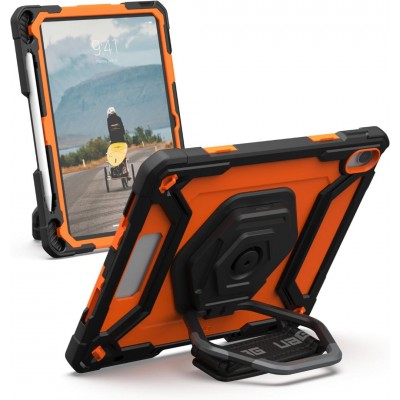 Θήκη PLASMA HK ε χειρολαβή, kickstand, προστατευτικό οθόνης για Apple iPad 10.9 (2022 - 10th gen), APPLE iPad 11 2025 - ΠΟΡΤΟΚΑΛΙ / ΜΑΥΡΟ - 124470B19740