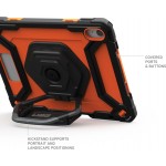 Θήκη PLASMA HK ε χειρολαβή, kickstand, προστατευτικό οθόνης για Apple iPad 10.9 (2022 - 10th gen), APPLE iPad 11 2025 - ΠΟΡΤΟΚΑΛΙ / ΜΑΥΡΟ - 124470B19740