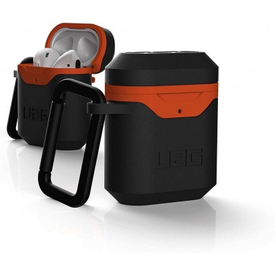 Case UAG Silicone STANDARD issue for Apple AirPods - Black Orange - 10242F114097