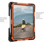 Θήκη PLASMA HK ε χειρολαβή, kickstand, προστατευτικό οθόνης για Apple iPad 10.9 (2022 - 10th gen), APPLE iPad 11 2025 - ΠΟΡΤΟΚΑΛΙ / ΜΑΥΡΟ - 124470B19740