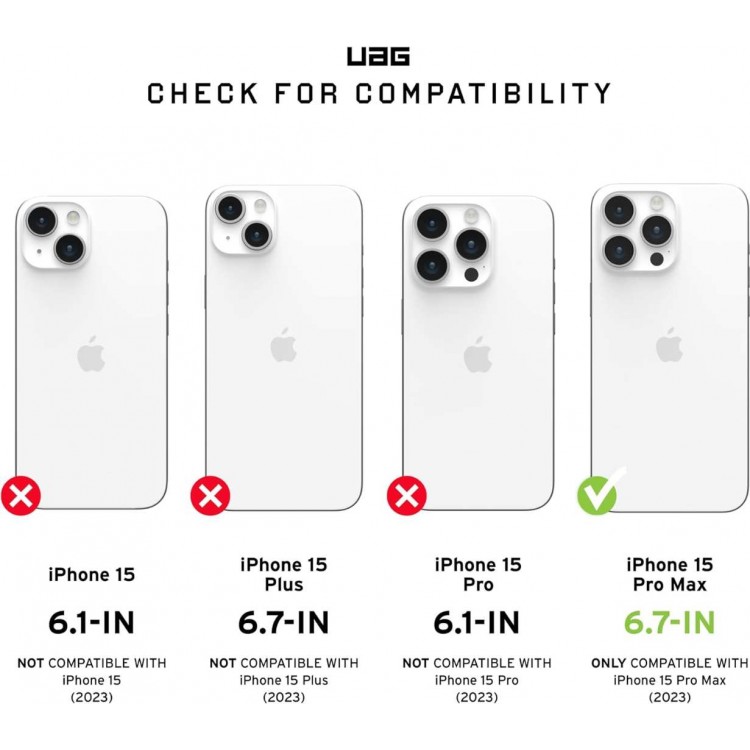 Θήκη UAG Composite PLASMA για Apple iPhone 15 PRO MAX 6.7 2023 - ΔΙΑΦΑΝΟ ICE - 114304114343