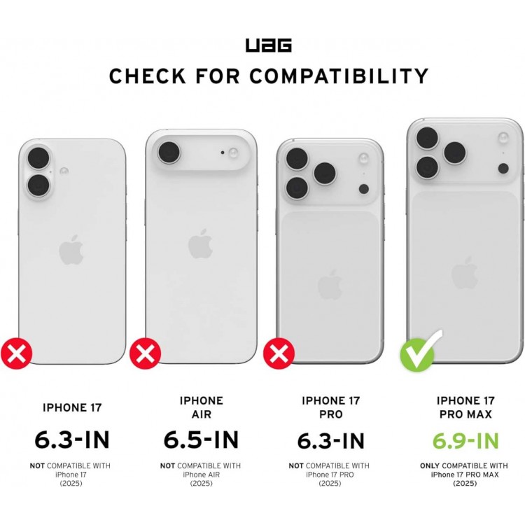Θήκη UAG MONARCH Pro MagSafe για Apple iPhone 17 Pro Max 6.9 2025 - Titanium ΜΑΥΡΟ - 114514113636