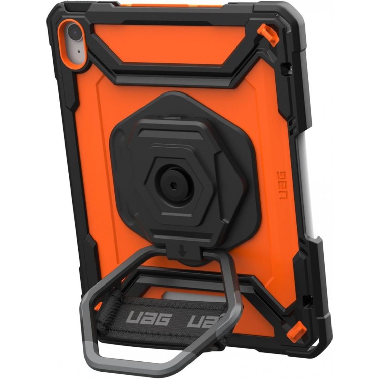Θήκη PLASMA HK ε χειρολαβή, kickstand, προστατευτικό οθόνης για Apple iPad 10.9 (2022 - 10th gen), APPLE iPad 11 2025 - ΠΟΡΤΟΚΑΛΙ / ΜΑΥΡΟ - 124470B19740